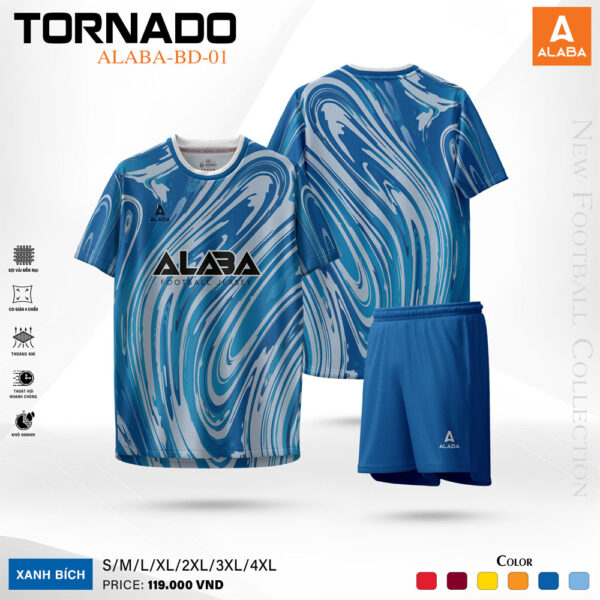 Áo Bóng Đá ALABA TORNADO ALABA-BD-01 Xanh Bích