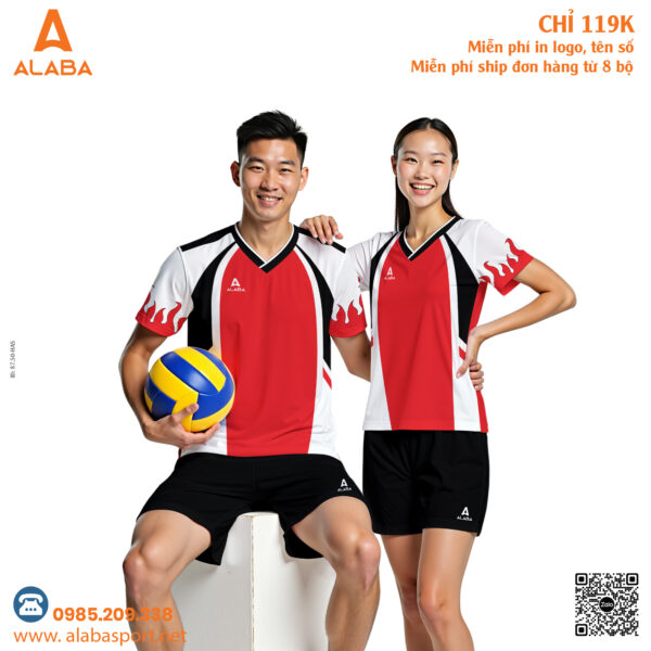 Bộ quần áo thể thao nam màu đỏ đen – Cá tính và năng động