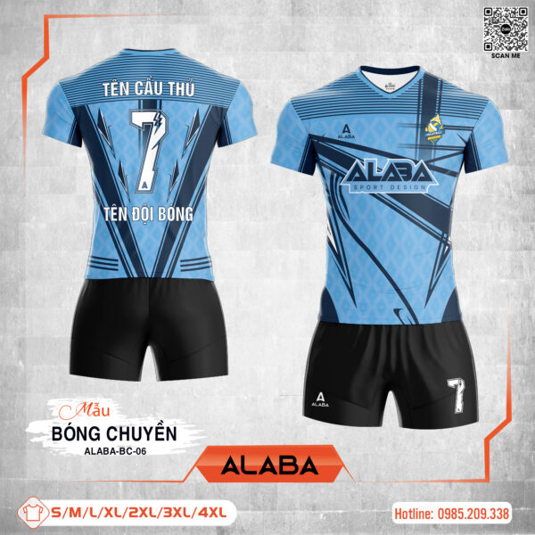 Bộ Quần Áo Bóng Chuyền ALABA-BC-06 Xanh Dương Năng Động