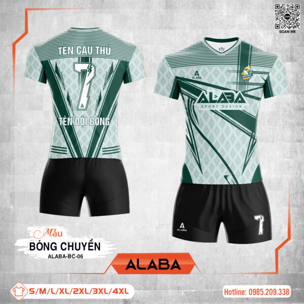 Áo Bóng Chuyền ALABA-BC-06 Xanh Lục Rêu - Thiết Kế Ôm Body Năng Động