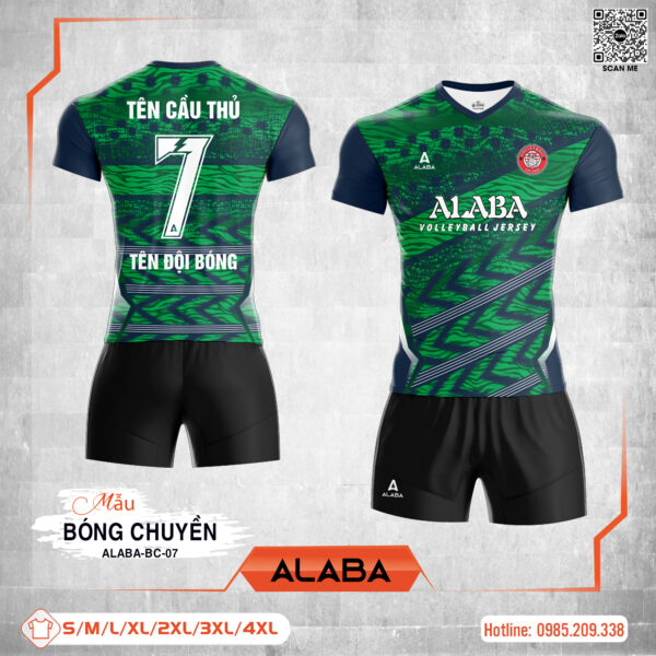Áo bóng chuyền ALABA BC-07 màu xanh lá hiện đại - Năng động trên sân đấu