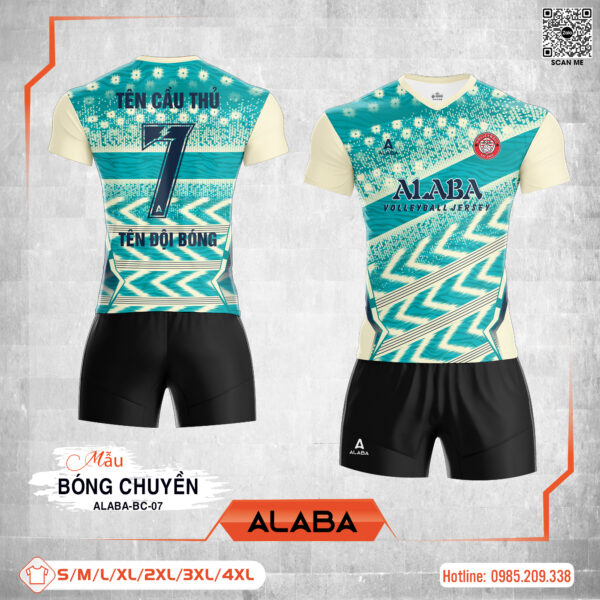 Áo Bóng Chuyền ALABA-BC-07 – Xanh Ngọc Lam Cá Tính