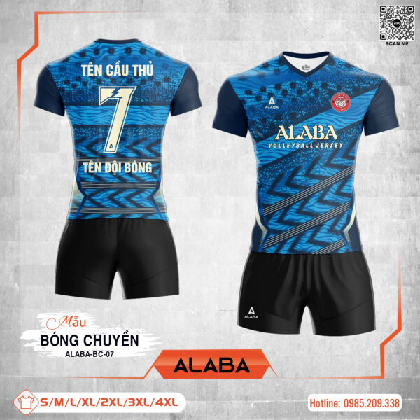 Áo Bóng Chuyền ALABA BC-07 Xanh Dương Phối Đen - Năng Động & Cá Tính