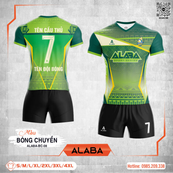 Áo Bóng Chuyền ALABA-BC-08 Xanh Lá Năng Động