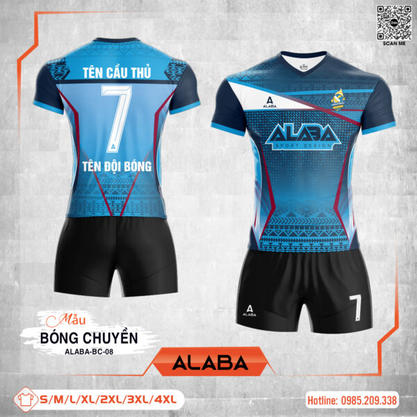 Đồng Phục Bóng Chuyền ALABA-BC-08 Xanh Dương Năng Động