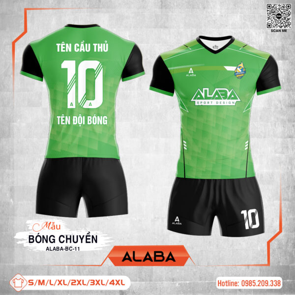 Áo Bóng Chuyền ALABA-BC-11 Xanh Lá – Đột Phá Phong Cách Sân Đấu