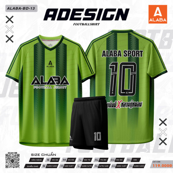Áo Bóng Đá ALABA BD13 - Xanh Chuối Năng Động