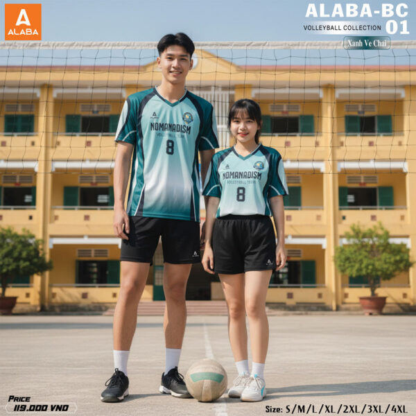 Đồng phục bóng chuyền ALABA-BC 01 - Xanh Ve Chai