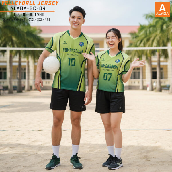 Áo bóng chuyền ALABA-BC-04 màu xanh lá ombre