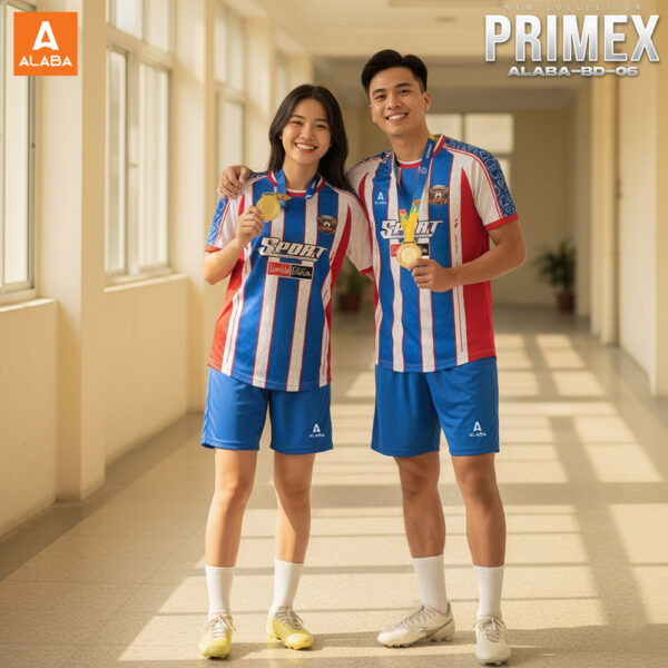 Đồng phục thể thao PRIMEX ALABA-BD-06 - Xanh Dương Trắng Đỏ