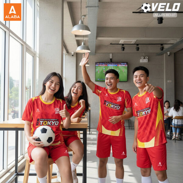 Bộ đồ thể thao bóng đá ALABA VELO BD-07 màu đỏ tươi