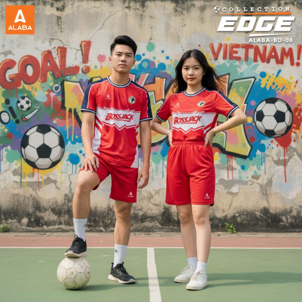 Bộ Quần Áo Thể Thao ALABA EDGE BD-08 Màu Đỏ Rực