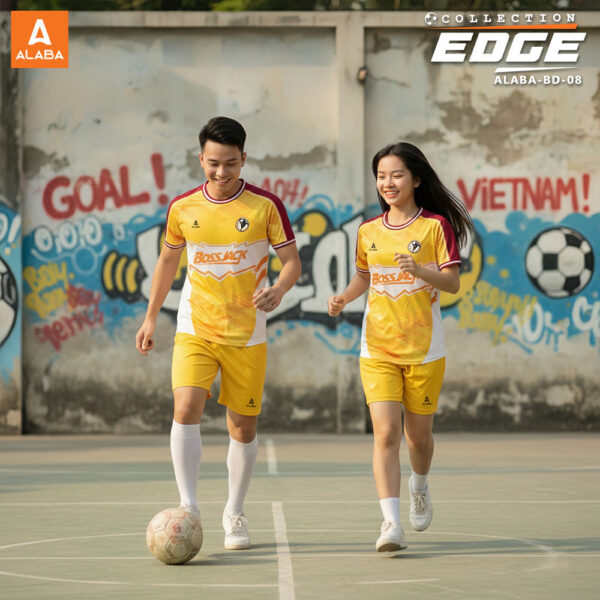 Áo Bóng Đá ALABA BD08 Vàng Thể Thao Năng Động