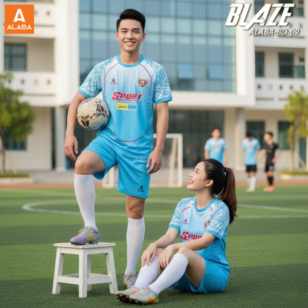 Bộ Quần Áo Thể Thao ALABA BD-09 Xanh Da Trời Năng Động