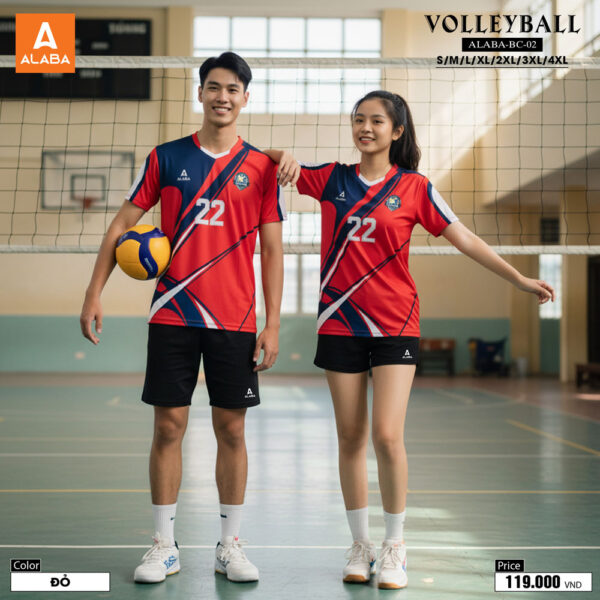 Áo Bóng Chuyền ALABA BC-02 Màu Đỏ Năng Động