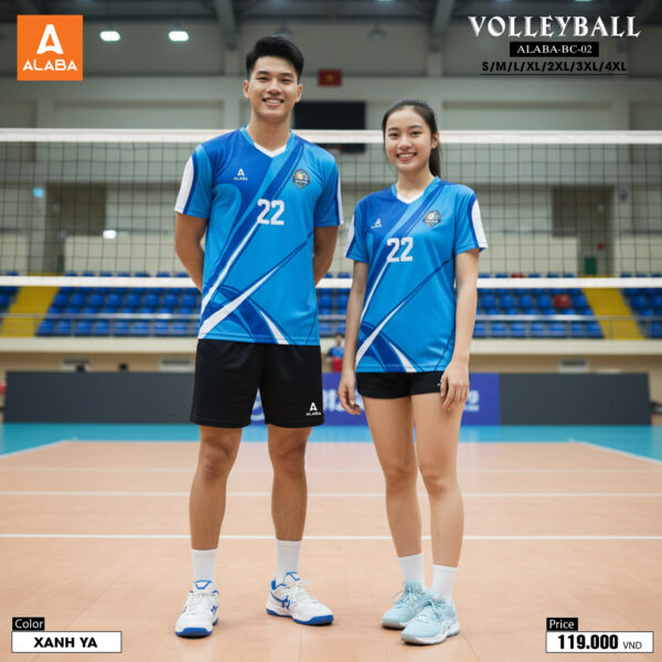 Đồng phục bóng chuyền ALABA-BC-02 màu xanh dương năng động