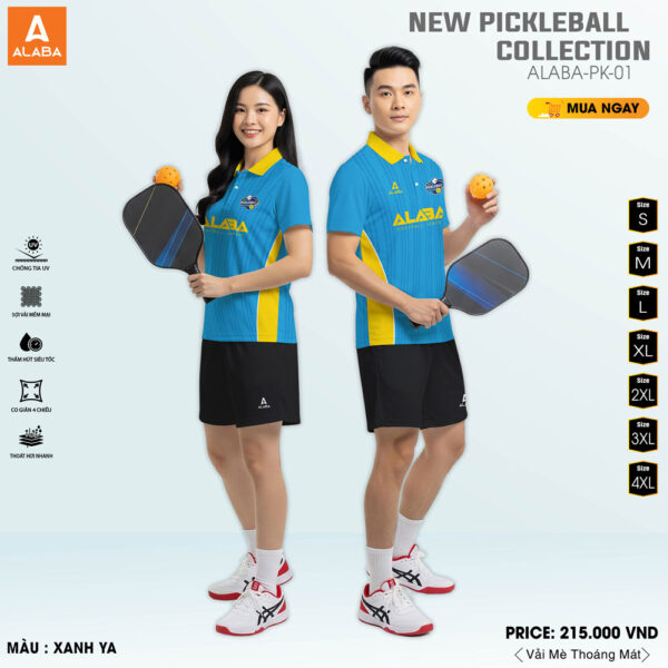 Áo thể thao Pickleball ALABA-PK01 màu Xanh Ya