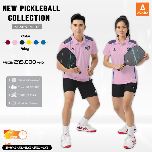 Áo Pickleball ALABA-PK-03 Hồng Pastel - Năng Động Và Cá Tính