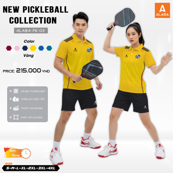 Áo Thể Thao ALABA-PK-03 Màu Vàng – New Pickleball Collection