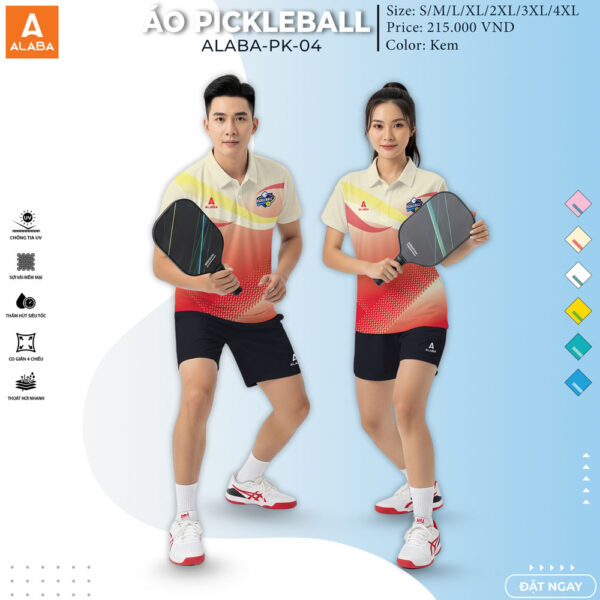 Áo Pickleball ALABA-PK-04 màu Kem – Thanh lịch và năng động