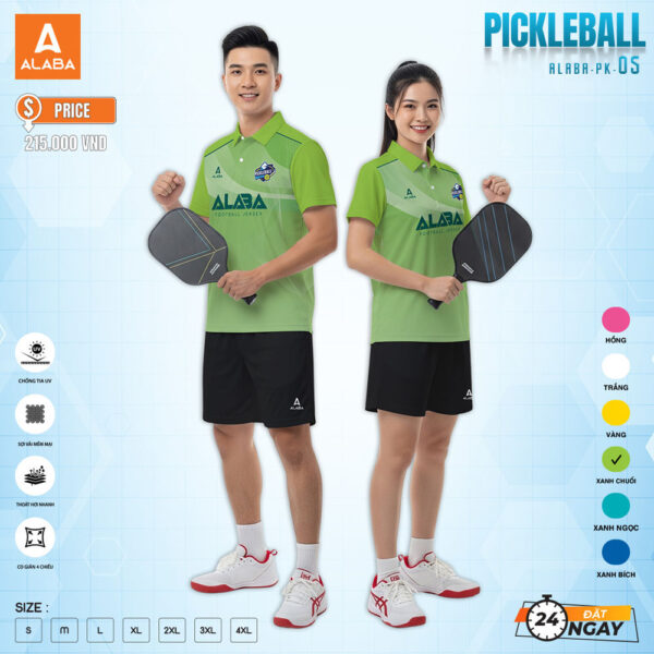 Áo Pickleball ALABA PK-05 Xanh Chuối – Cá tính cho trận đấu nổi bật