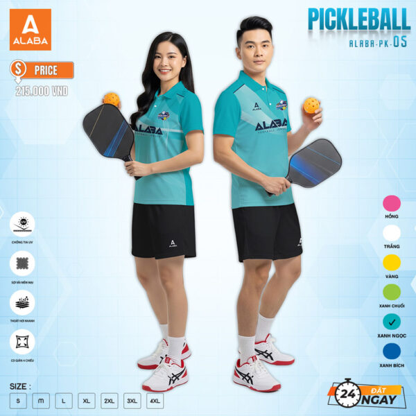 Áo Pickleball ALABA-PK.05 - Màu Xanh Ngọc Năng Động