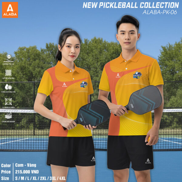 Áo Pickleball ALABA-PK-06 Cam Vàng – Năng Động & Bảo Vệ Tối Ưu