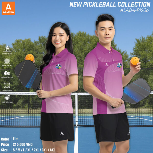 Áo Thể Thao Pickleball ALABA-PK-06 Màu Tím Trẻ Trung & Thời Thượng