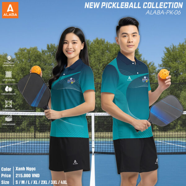 Áo Thể Thao Pickleball Alaba ALABA-PK-06 - Xanh Ngọc Năng Động