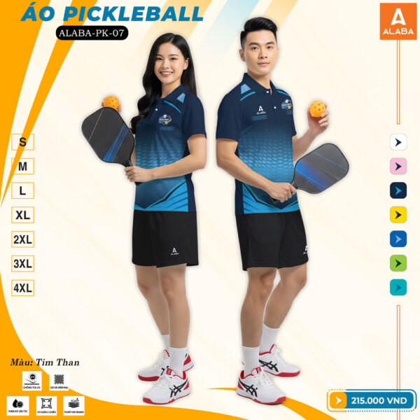 Áo Pickleball ALABA-PK-07 màu tím than hiện đại