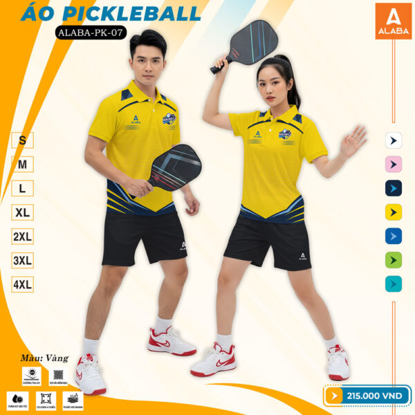 Áo Pickleball ALABA-PK-07 Màu Vàng Năng Động