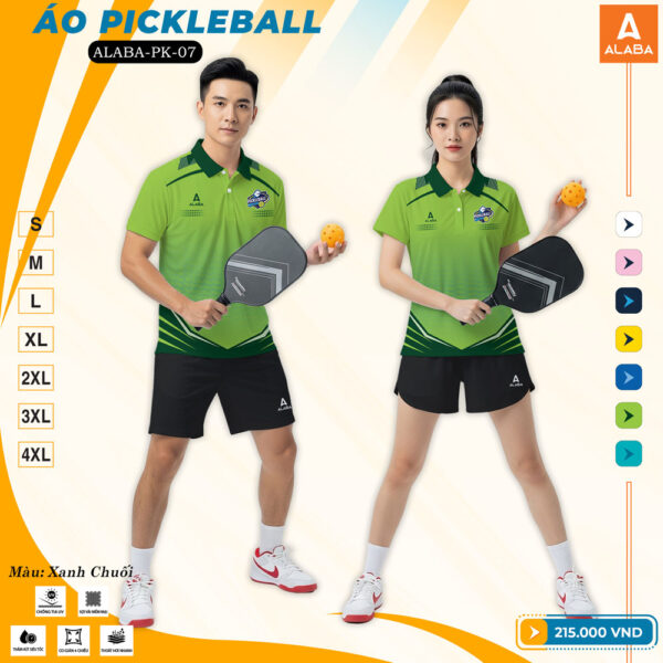 Áo Pickleball ALABA-PK-07 Màu Xanh Chuối - Năng Động, Cá Tính