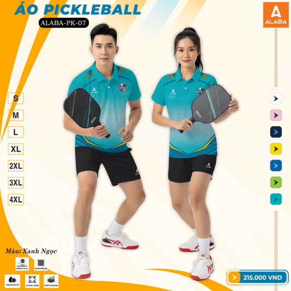 Áo Pickleball ALABA-PK-07 Xanh Ngọc – Năng động & Đột phá phong cách