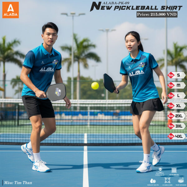 Áo thể thao ALABA-PK-09 – Tím than hiện đại, phong cách Pickleball