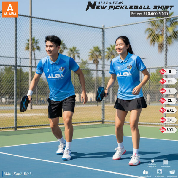 Áo Thể Thao Pickleball ALABA-PK09 - Xanh Bích