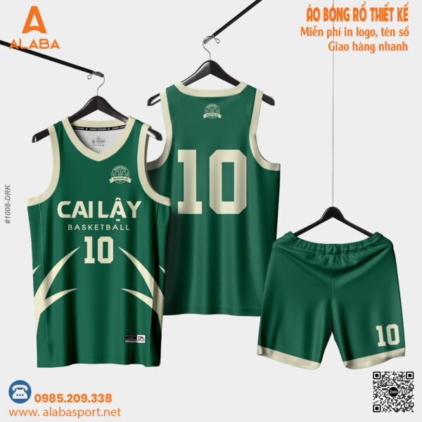 Áo Bóng Rổ Thiết Kế Forest Green Năng Động
