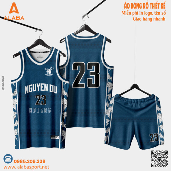 Áo bóng rổ thiết kế Nuder - Xanh Navy Đậm Thể Thao Cá Tính