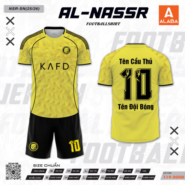 Áo bóng đá Al-Nassr 25/26 – Vàng chanh nổi bật