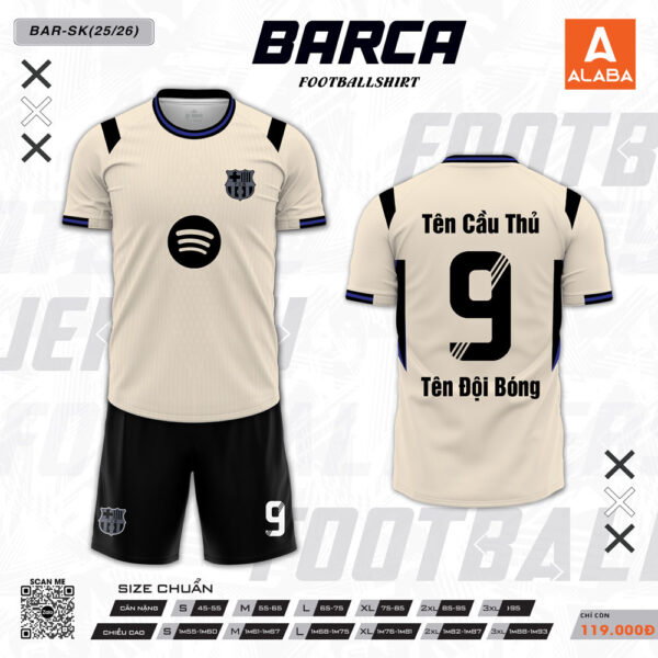 BARCA Footballshirt Light Beige - Phiên bản giới hạn màu trắng kem