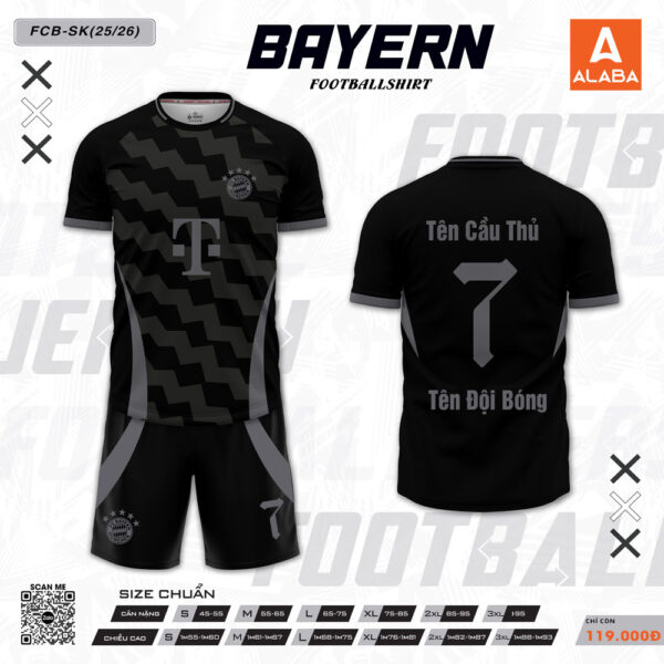 Áo Bóng Đá Bayern Munich Đen – Sang Trọng và Mạnh Mẽ