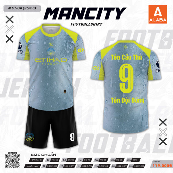 Áo Bóng Đá Mancity SK 25/26 - Xanh Da Trời
