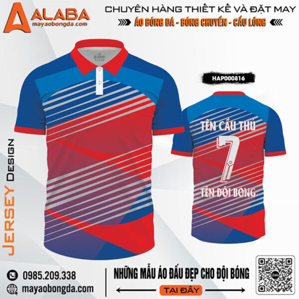 Áo thể thao nam phối màu đỏ-xanh dương HAP000816