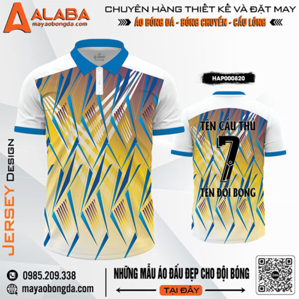Áo Đấu Thể Thao Vàng Phối Trắng HAP00820 – Năng Động & Nổi Bật