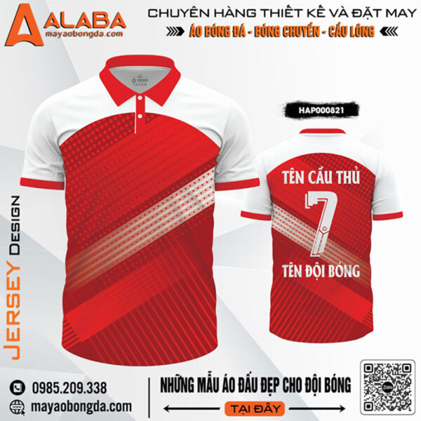 Áo Đấu Thể Thao Màu Đỏ Trắng HAP000821 – Mạnh Mẽ & Nổi Bật Trên Sân Cỏ