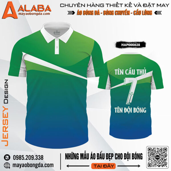Áo Đấu Xanh Lá Gradient HAP000828 Thiết Kế Cổ Bẻ Sang Trọng