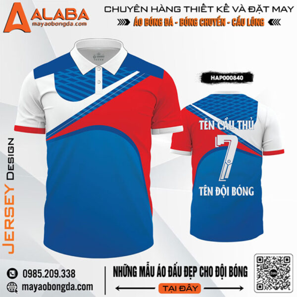 Áo Bóng Đá Đỏ Xanh Trắng HAP000840 – Năng lượng thể thao, đậm chất chiến binh